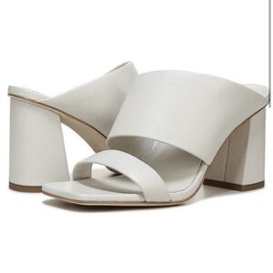 NEW Vince Nessia‎ Sandal Block Heel Off White Leather Women's 11 MSRP $325